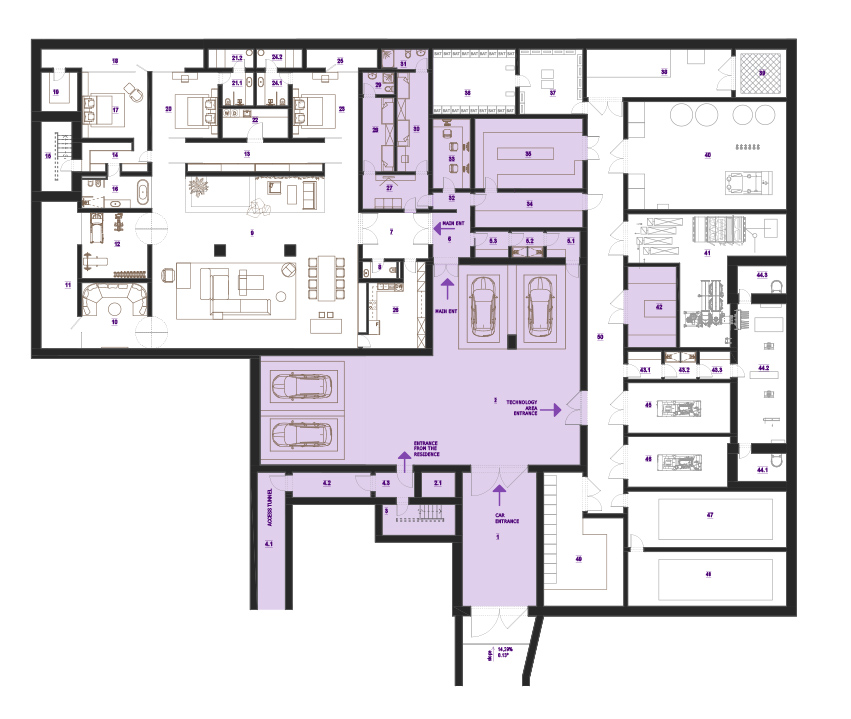 Garage and service area